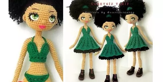 Ամիգուրումի: Doll Mulatto Crochet