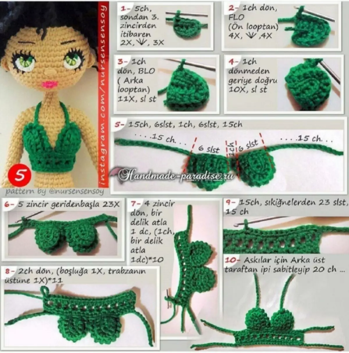 Amigurumi. Boneka mulatto crochet.