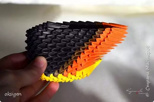 Origami modullarından xoruz: Foto və video ilə master-klass