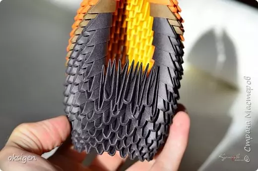 Rooster dari modul origami: kelas induk dengan foto dan video