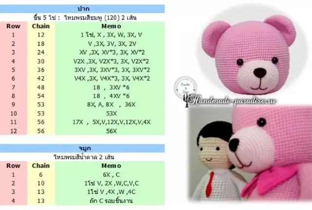 Crochet Pink Bear