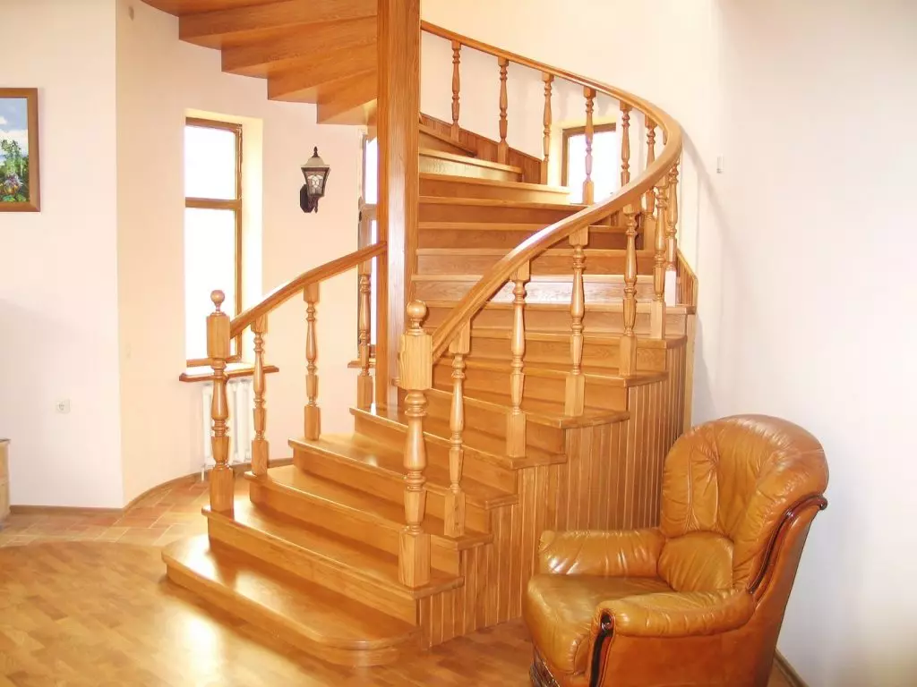 Stationary Wood Staircase.