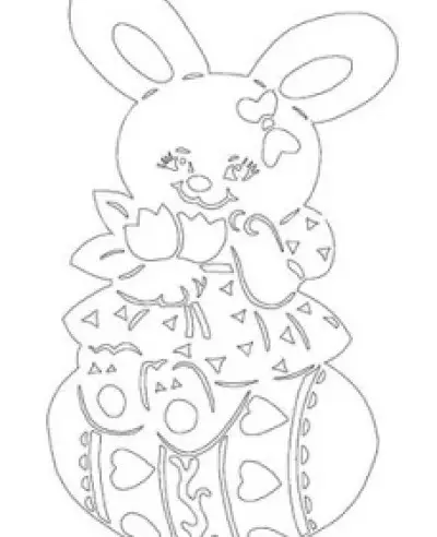 新年和复活节兔子的雪花纸切口