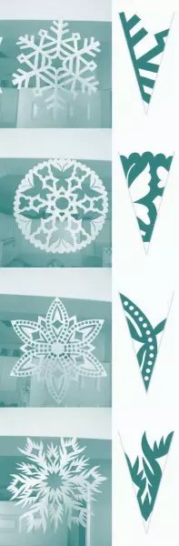 Snowflake ქაღალდის cutouts ახალი წელი და კურდღელი აღდგომა