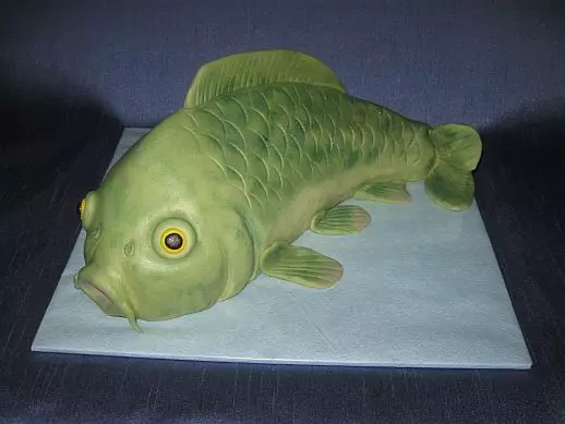 3D-cakevissen van suikermastica. 50 ideeën