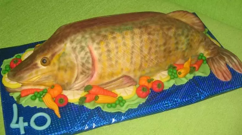 3D-cakevissen van suikermastica. 50 ideeën