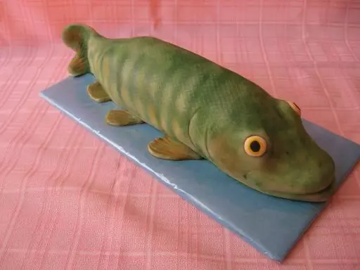 3D kake fisk fra sukker mastica. 50 ideer