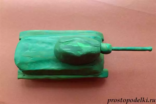 Sådan laver du Tank T-34 fra Plasticine Faser med billeder og videoer