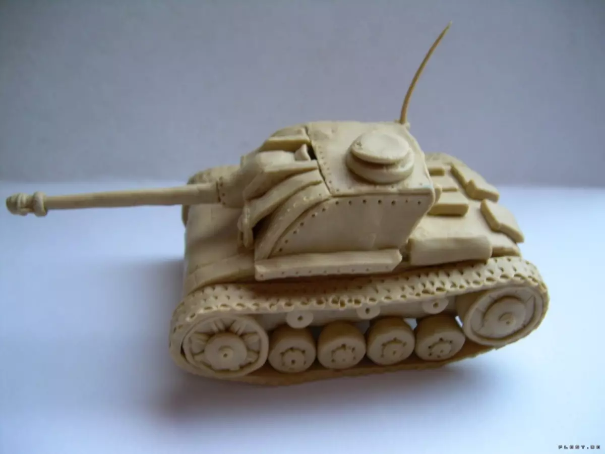 Hoe maak je tank T-34 van plasticine-stadia met foto's en video's