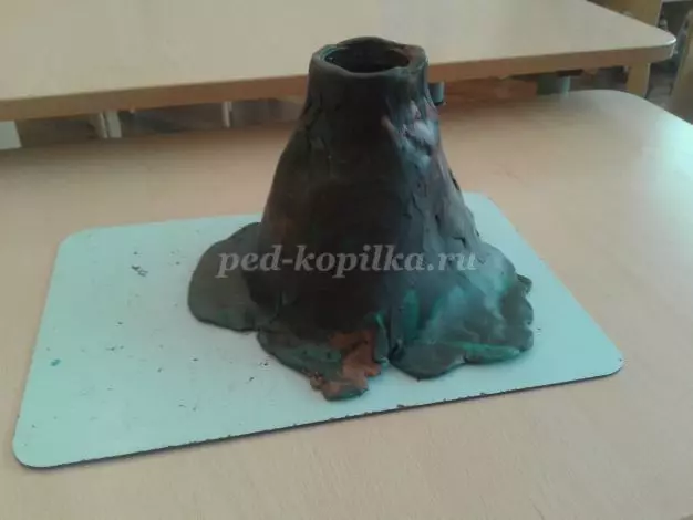 How to make a volcano from plasticine with your own hands at home with video