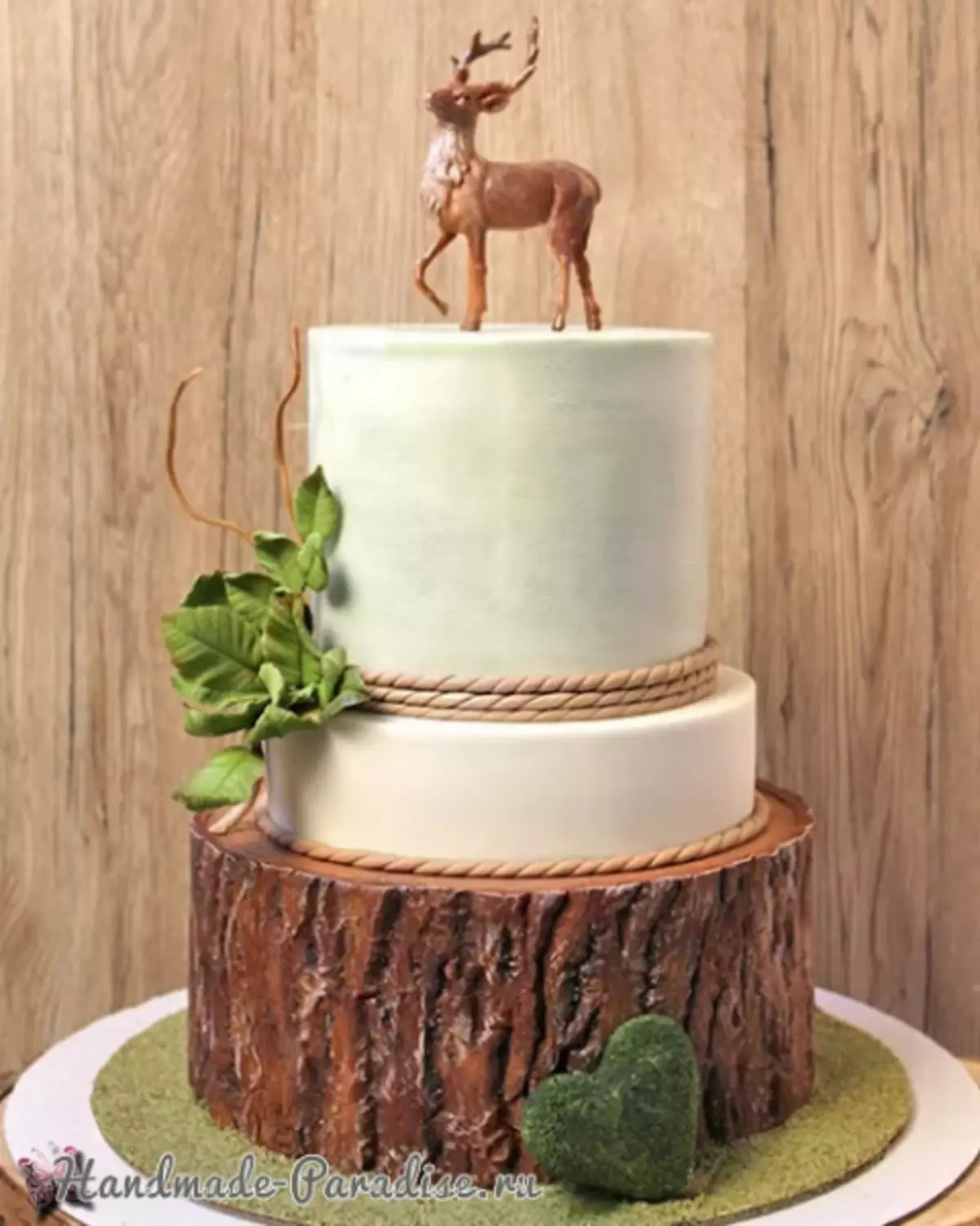 Effect of tree bark made of sugar mastic for cake