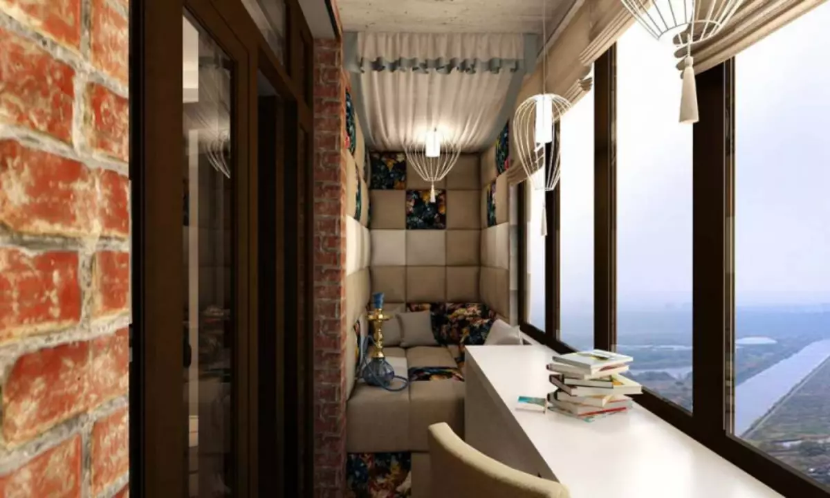 Kawasan lounge di balkoni: tempat berehat tanpa meninggalkan apartmen