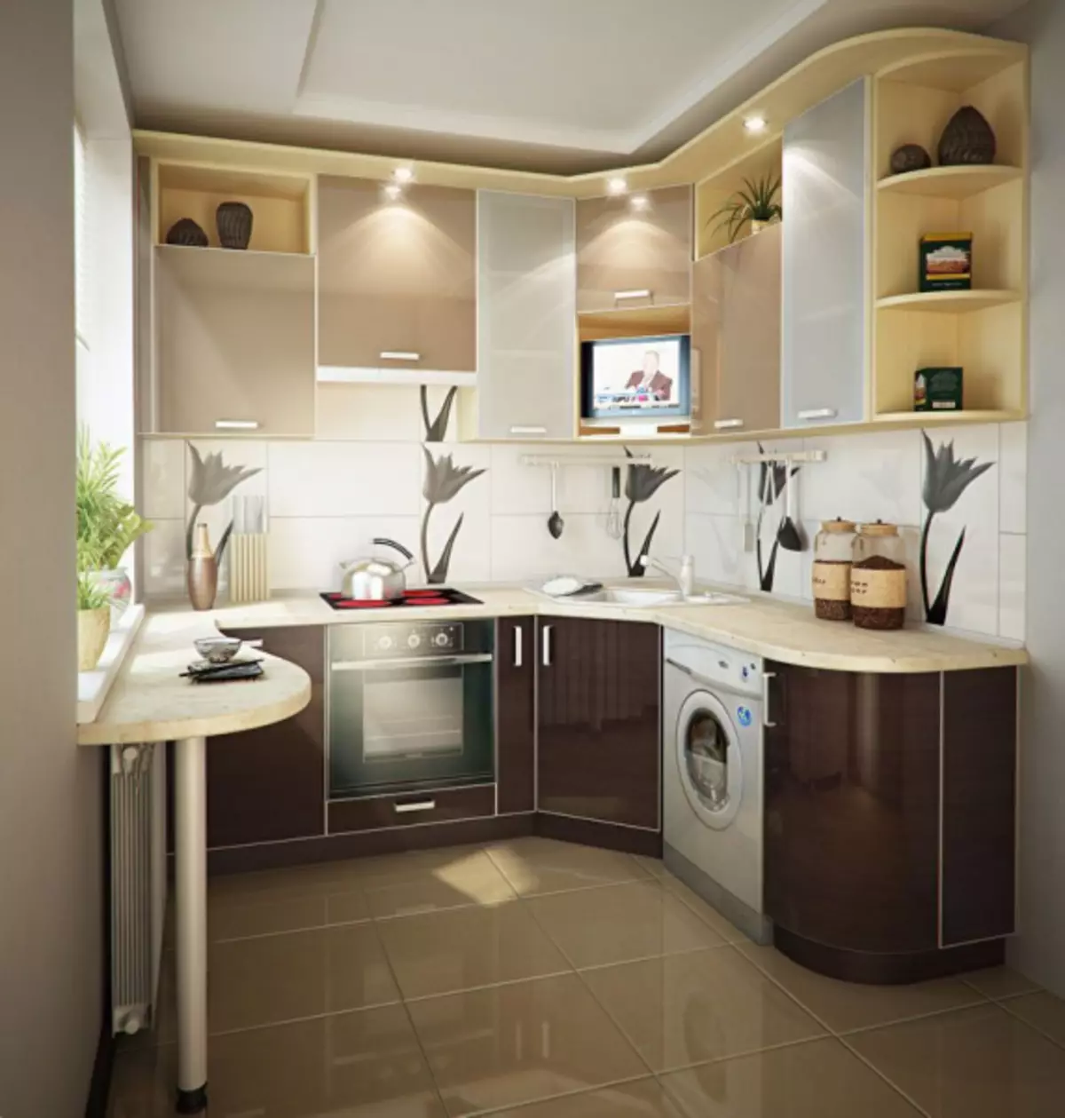 9 sq m kitchen interior - Successful design secrets - 45 photos