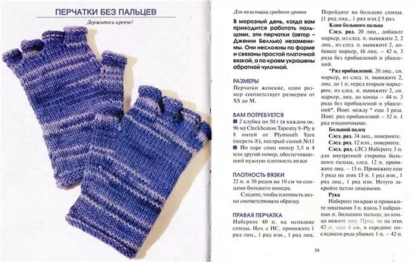 Pánské rukavice pletené na dvou paprscích: hlavní třída s fotografiemi a videem