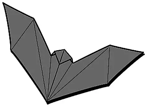 Bat af pappír með höndum sínum á Halloween með sniðmátum
