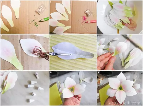 Paper lilies do it yourself: master class with step-by-step instructions