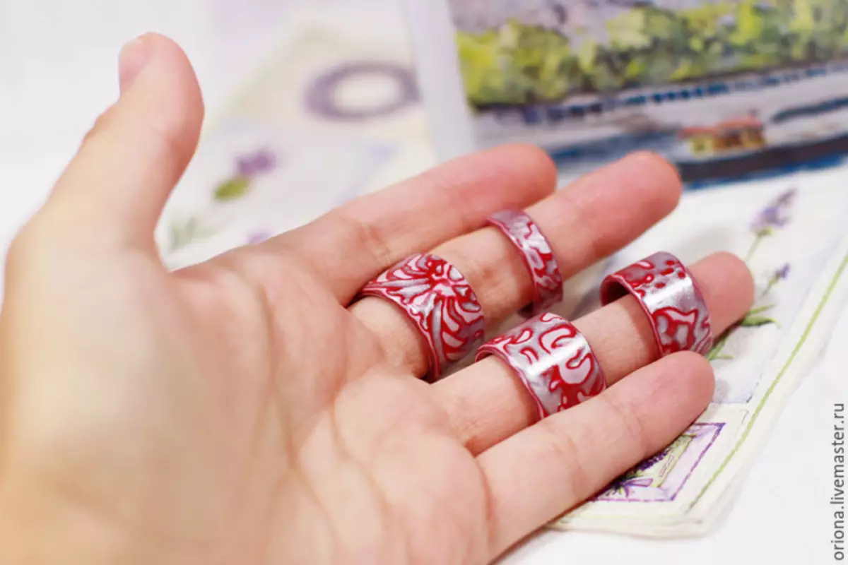 Cincin tanah liat polimer: kelas induk dengan foto dan video