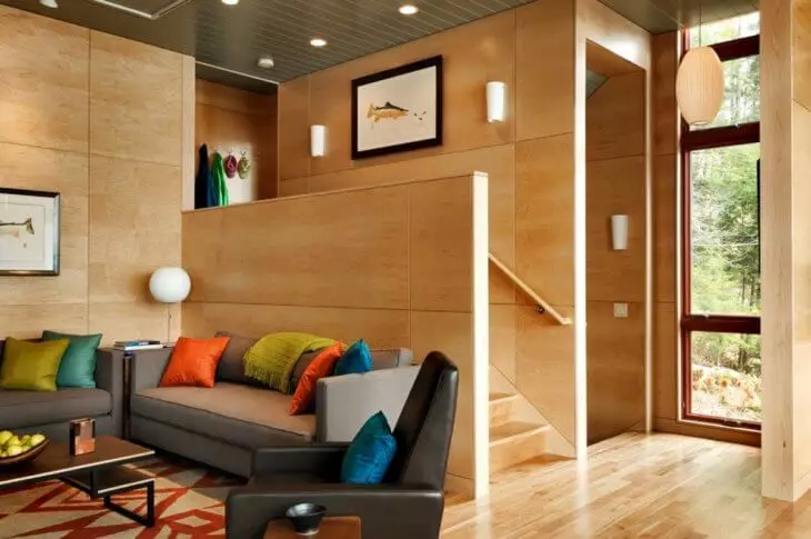 Plywood sa interior: mga bahin ug mga lugar nga gigamit sa mga sheet