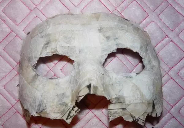 Dragon mask with her hands from paper and cardboard with photos and videos