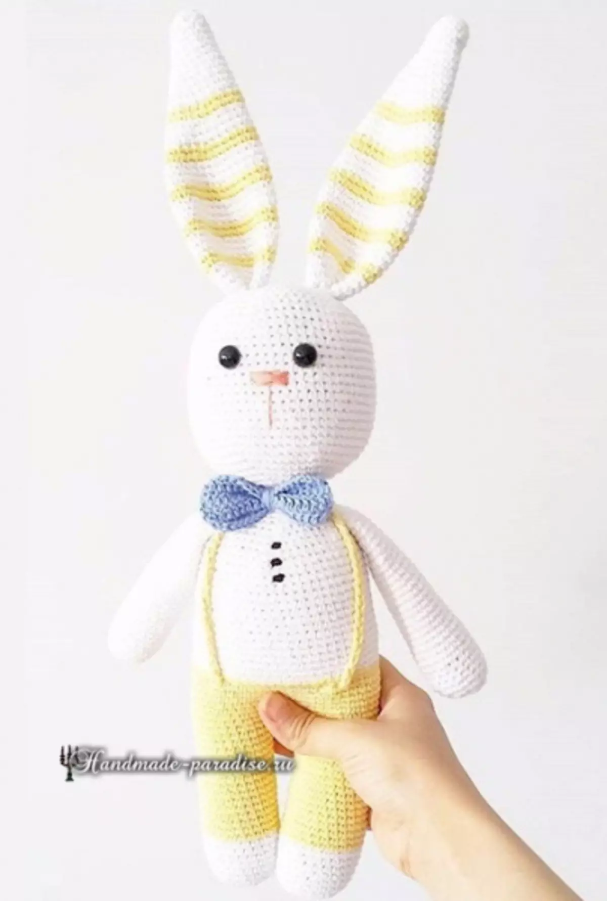 Knit crocheted eared hares and rabbits