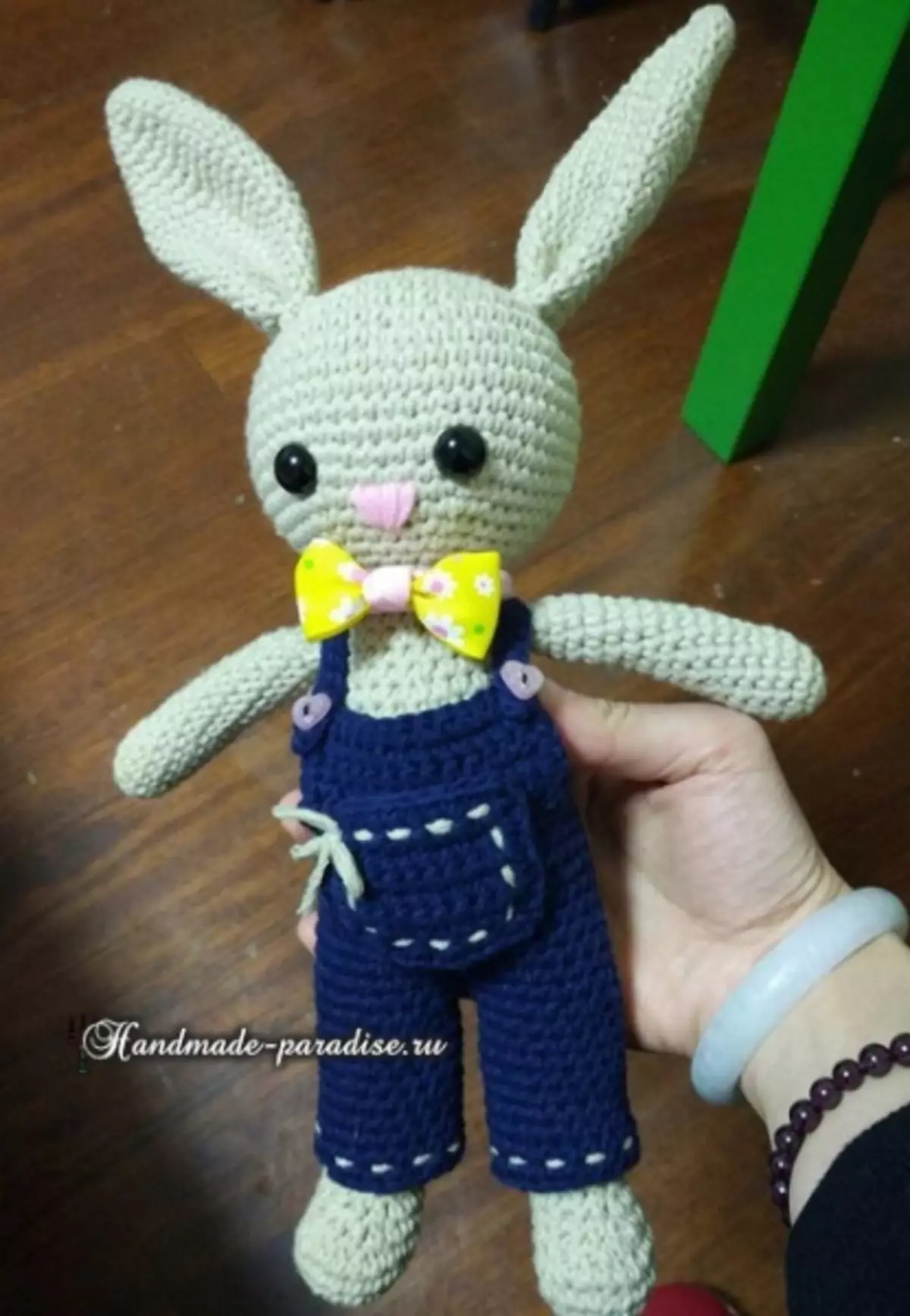 Knit crocheted eared hares and rabbits