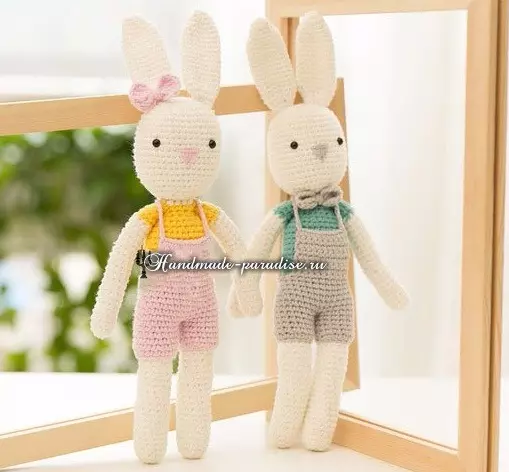 Knit crocheted Hares dan arnab