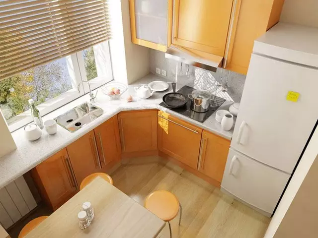 Pienten keittiön korjaus omalla kädellä, pienen keittiön layout
