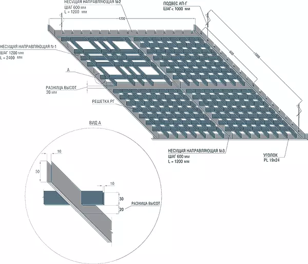 Installasjonsteknologi av ulike typer hengende tak