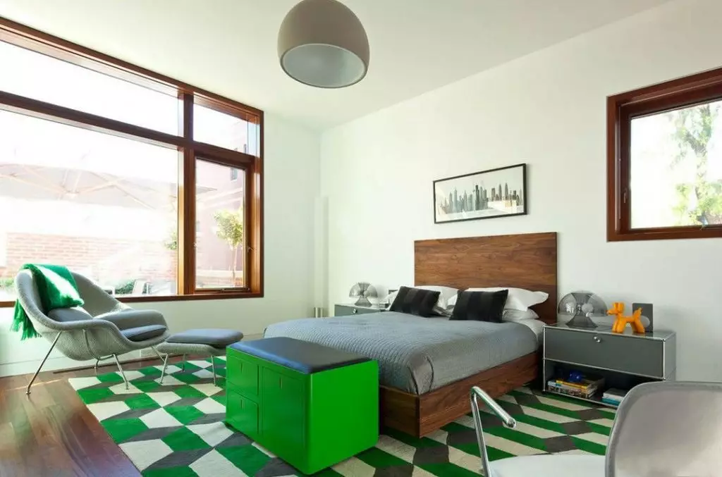 Green Bedroom Interior