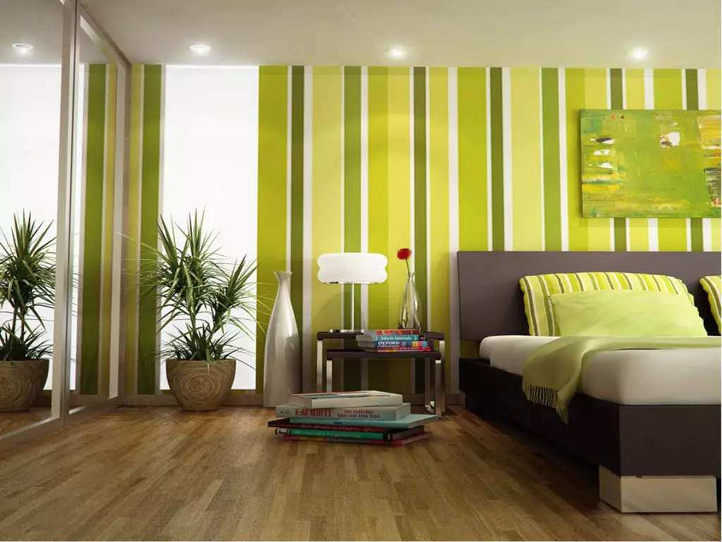 Green Bedroom Interior