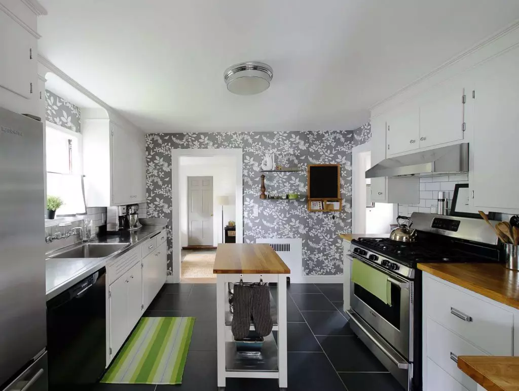 Padomi, kā izvēlēties tapetes virtuves: krāsa, praktiskums un dizains (+40 fotogrāfijas)