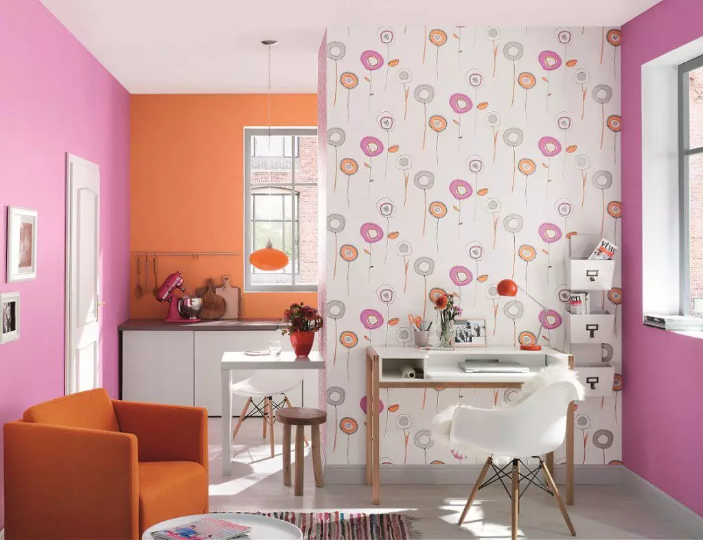 Cozinha Wallpaper Combinação: Soluções elegantes para não easy room (+40 foto)