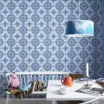 Cuisine Wallpaper Combinaison: Solutions élégantes pour une chambre pas facile (+40 photo)