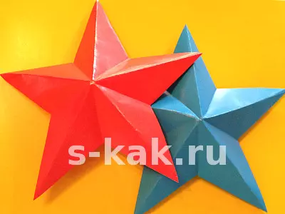 Estrela circundante de papel por 9 de maio: modelos con fotos e video