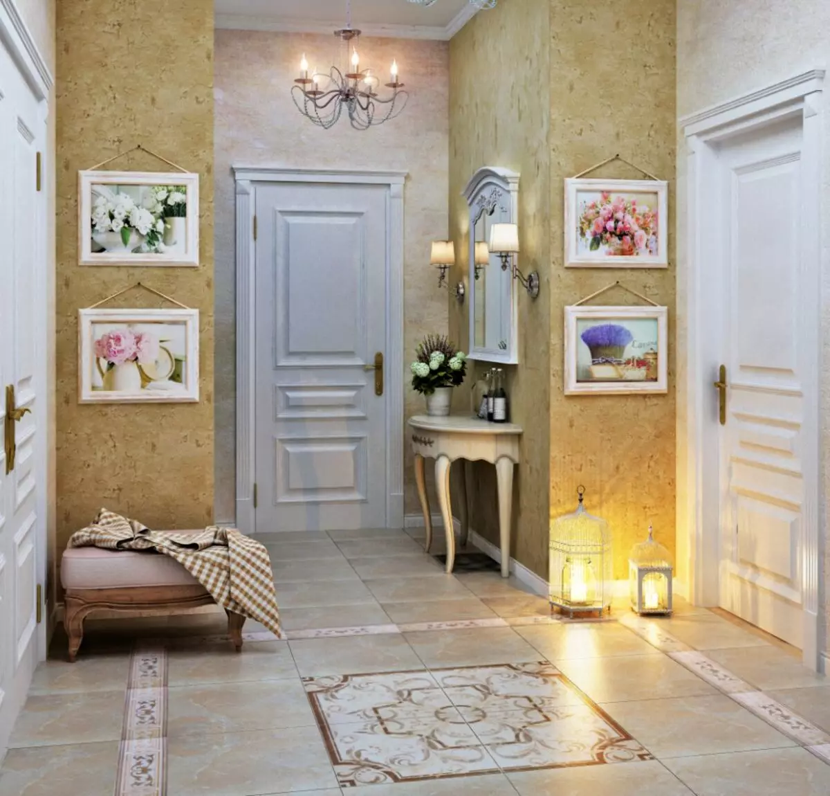 Pagrehistro sa pasilyo sa estilo sa Provence: Mga interiors sa litrato ug kinatibuk-ang tambag