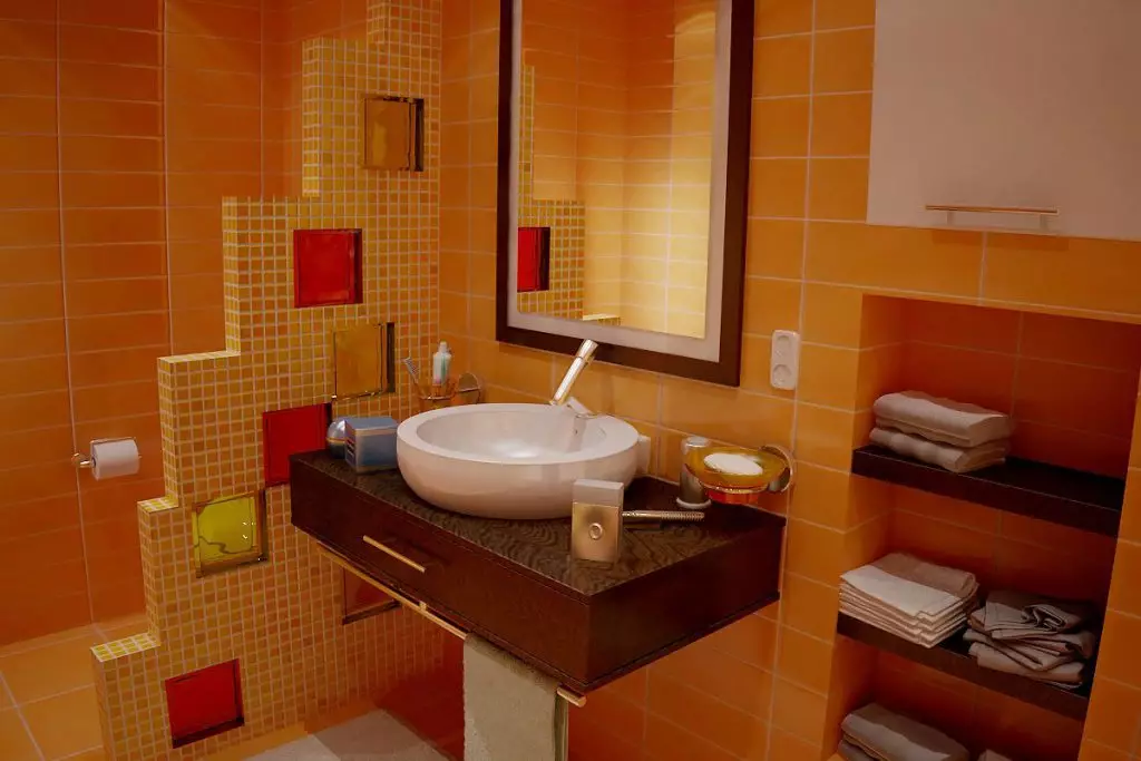 Phòng tắm hiện đại: Sắp xếp và Phong cách (+40 Ảnh)