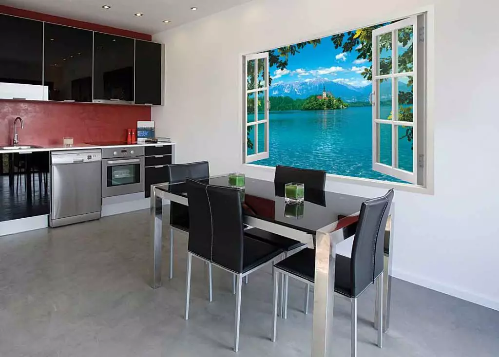 Wall mural for modern kitchen: varieties and tips for choosing