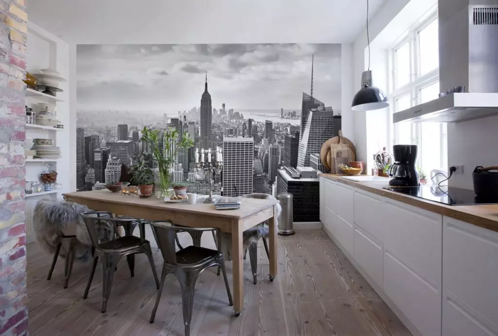 Wall mural for modern kitchen: varieties and tips for choosing