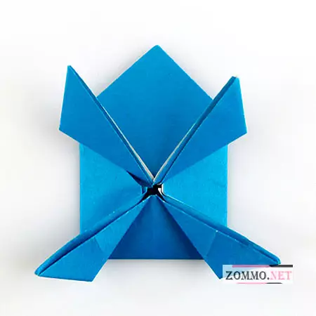 Jumping frog from paper: Origami technology schemes
