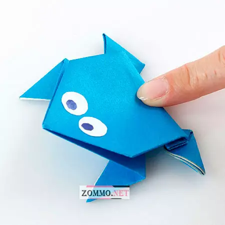 Stökk froskur úr pappír: Origami Technology Schemes