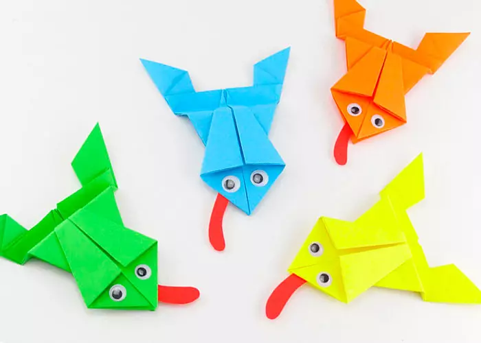 กบกระโดดจากกระดาษ: แผนการเทคโนโลยี Origami