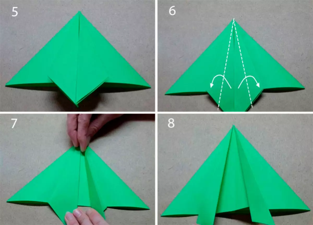 Jumping frog from paper: Origami technology schemes
