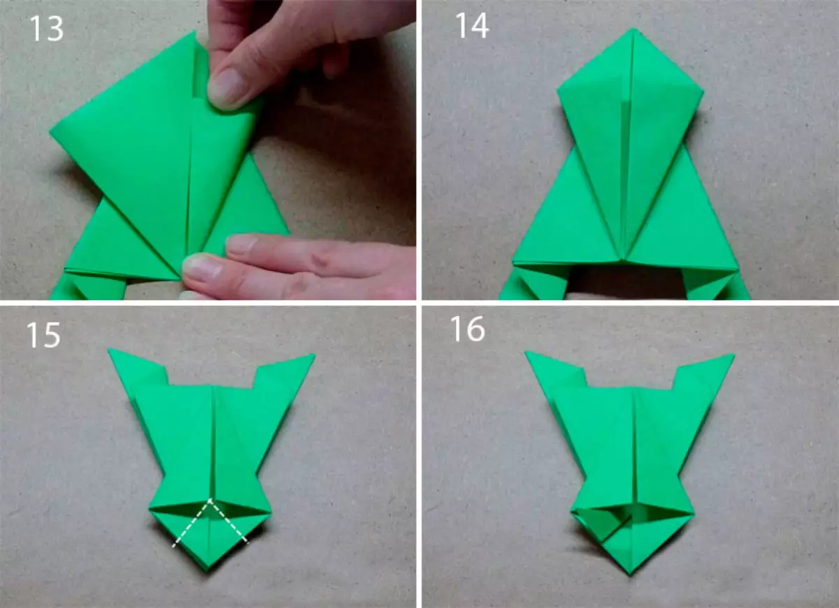 Бака кагаздан секирүү: оригами технологиясынын схемалары