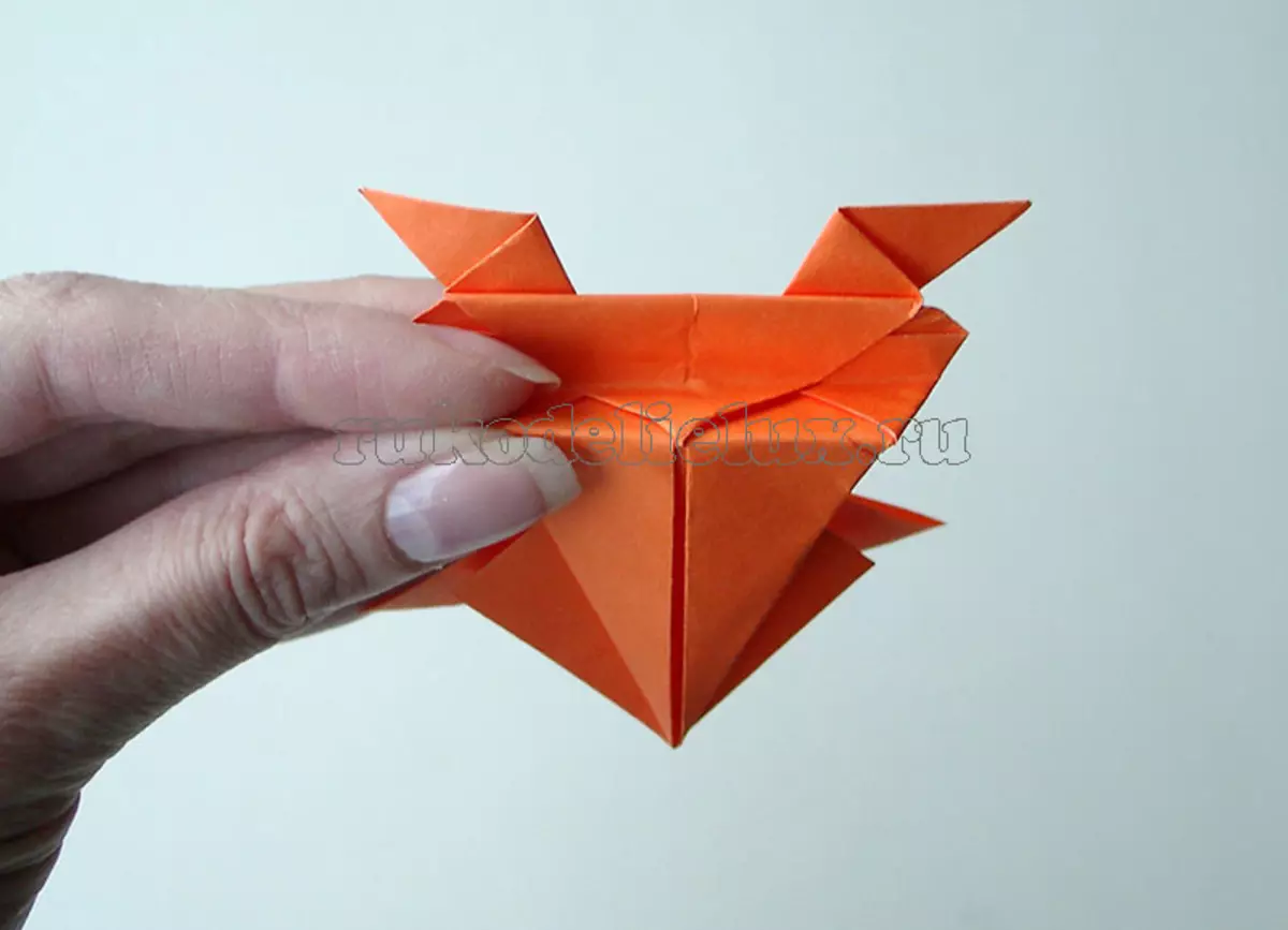 Jumping Frog από χαρτί: Σχέδια τεχνολογίας Origami