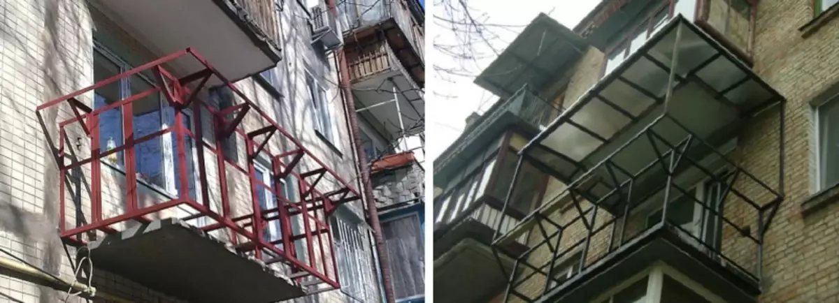 Duorsum balkon: metalen frame en har skaaimerken