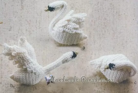 Swans Amigurumi. Crochet toxuculuq sxemləri