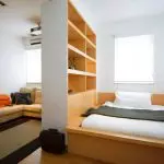 Kenmerken van de woonkamer in combinatie met de slaapkamer: ruimte Zoning-opties
