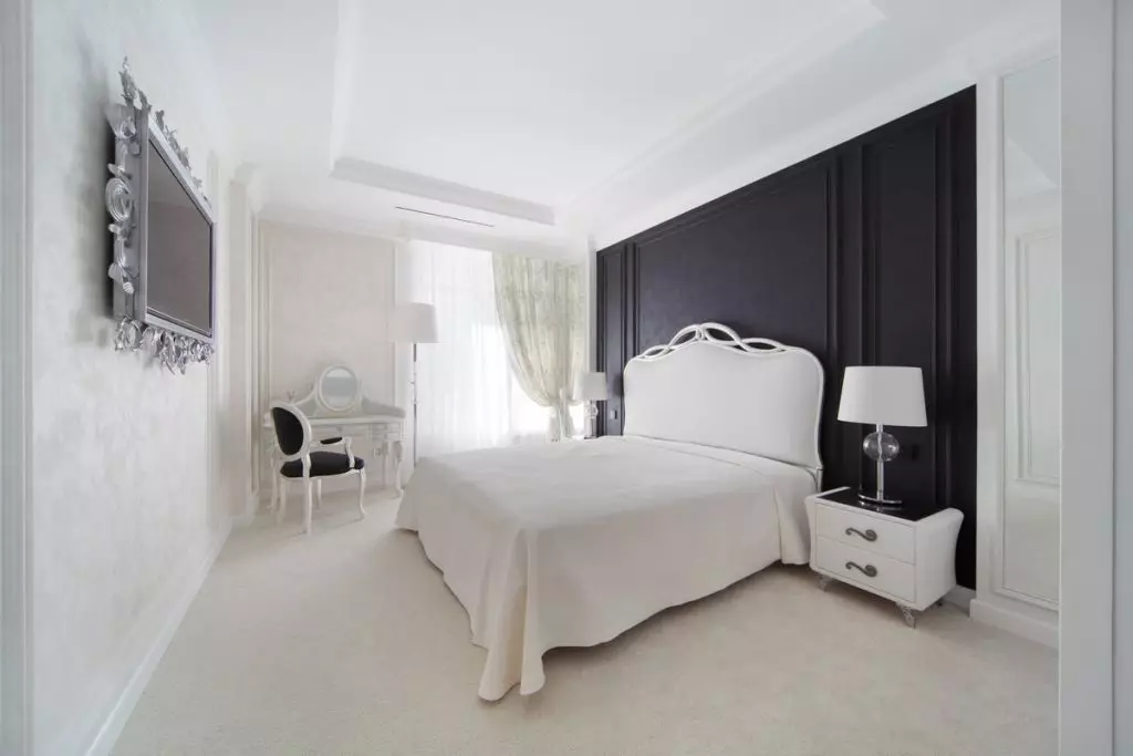 Black White Bedroom Interior