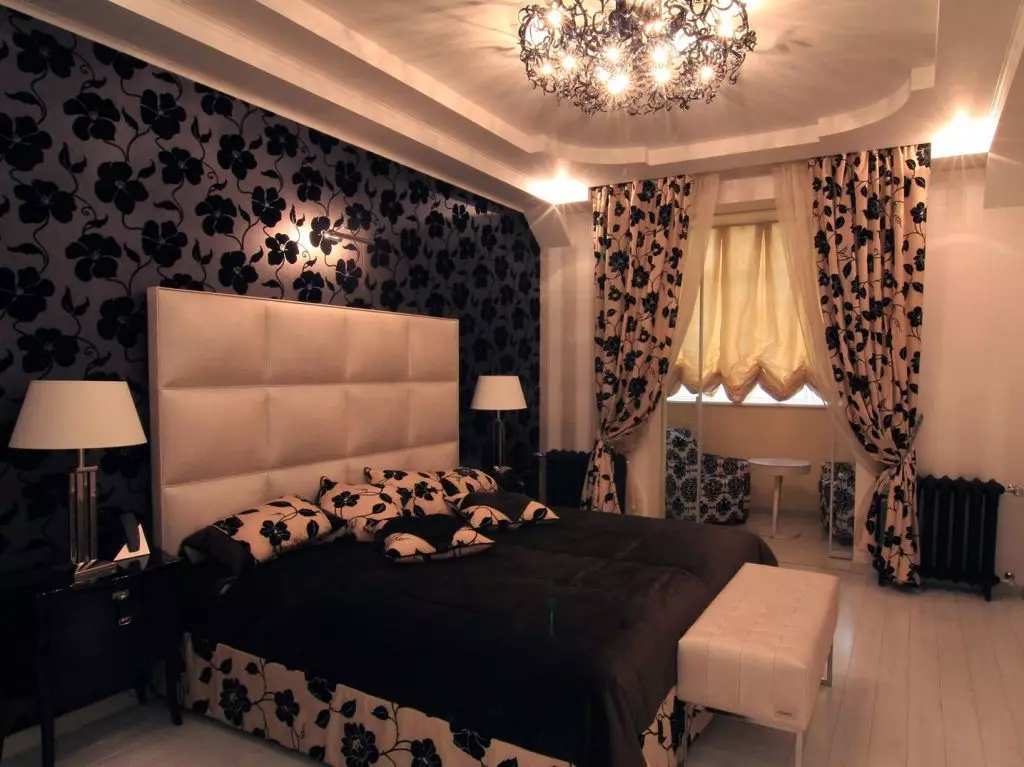 Black White Bedroom Interior