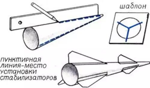 Papier de fusée et carton sur un bâton: schéma avec instructions et photos